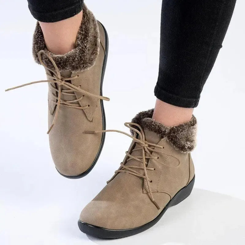 Soft Style by Hush Puppies Yuina Fur Collar Ankle Boot Taupe