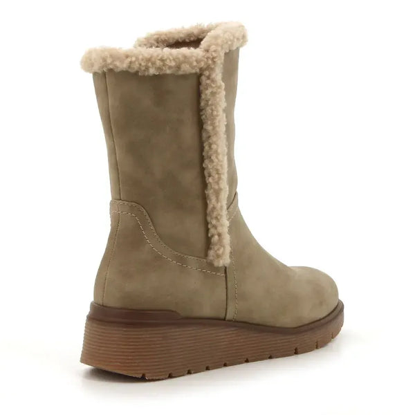 Soft Style by Hush Puppy Kaz 2 Fur Collar Boot - Stone
