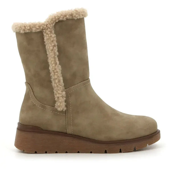 Soft Style by Hush Puppy Kaz 2 Fur Collar Boot - Stone
