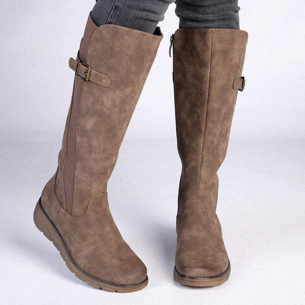 Soft style by Hush Puppies Osvalda Rider Boot - Dark Taupe-Soft Style by Hush Puppies-Buy shoes online