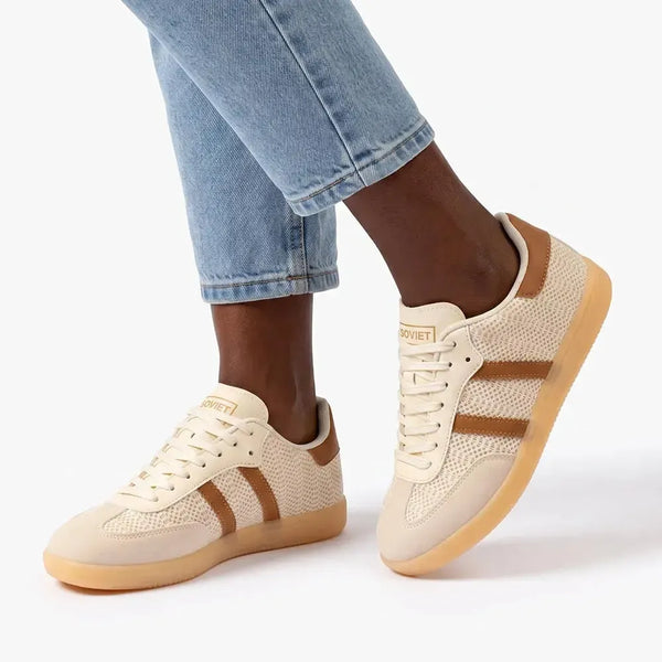 Soviet Dahlia Textile Sneaker - Cream/ Brown