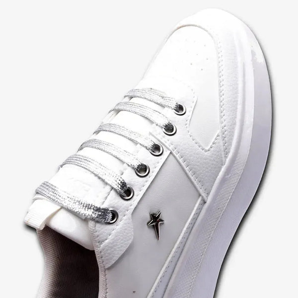 Soviet L Sylvie Casual Sneaker - White and Silver