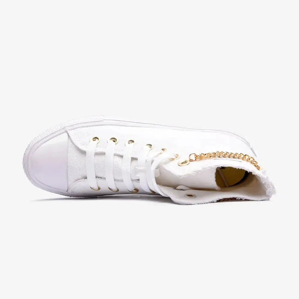 Soviet L Viper Hi Denim/ Chain Sneaker - White