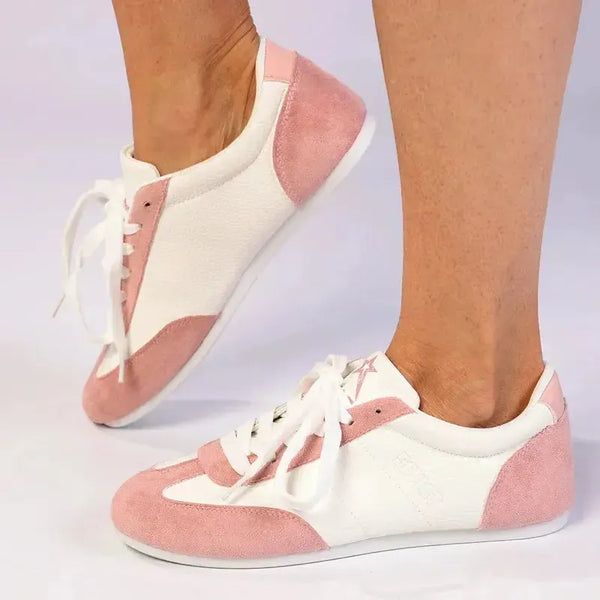 Soviet Ladies Bron S Lace Up Sneaker - White/Pink