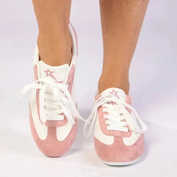 Soviet Ladies Bron S Lace Up Sneaker - White/Pink
