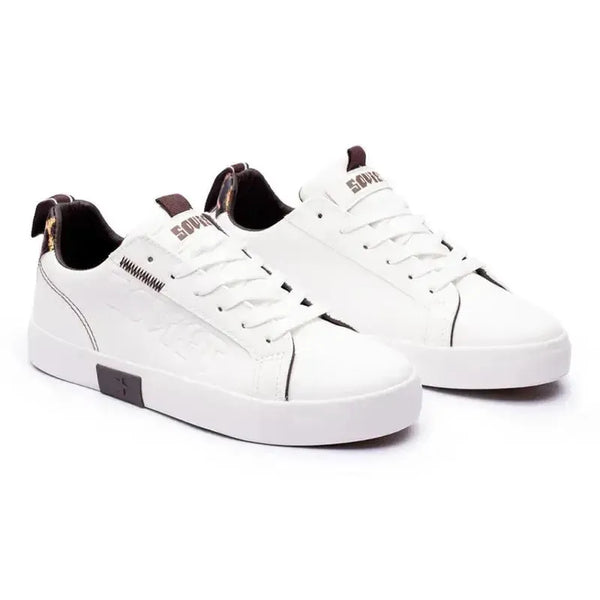Soviet Ladies Hollywood Lace Up Sneaker - White/Leopard