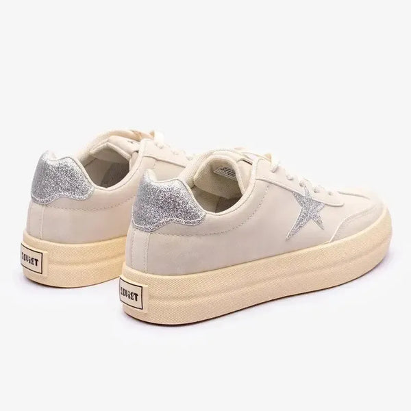 Soviet Ladies Paris Lace Up Sneaker - Cream