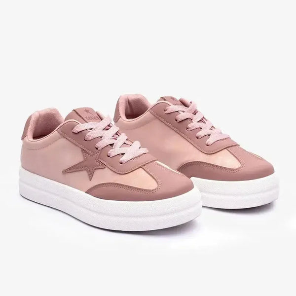 Soviet Ladies Paris Lace Up Sneaker - Pink