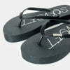 Soviet Platform Thong With Glitter Coating - Black