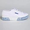 Superga 2740 Ceramica Print - Mid Platform Sneakers - White/ Blue