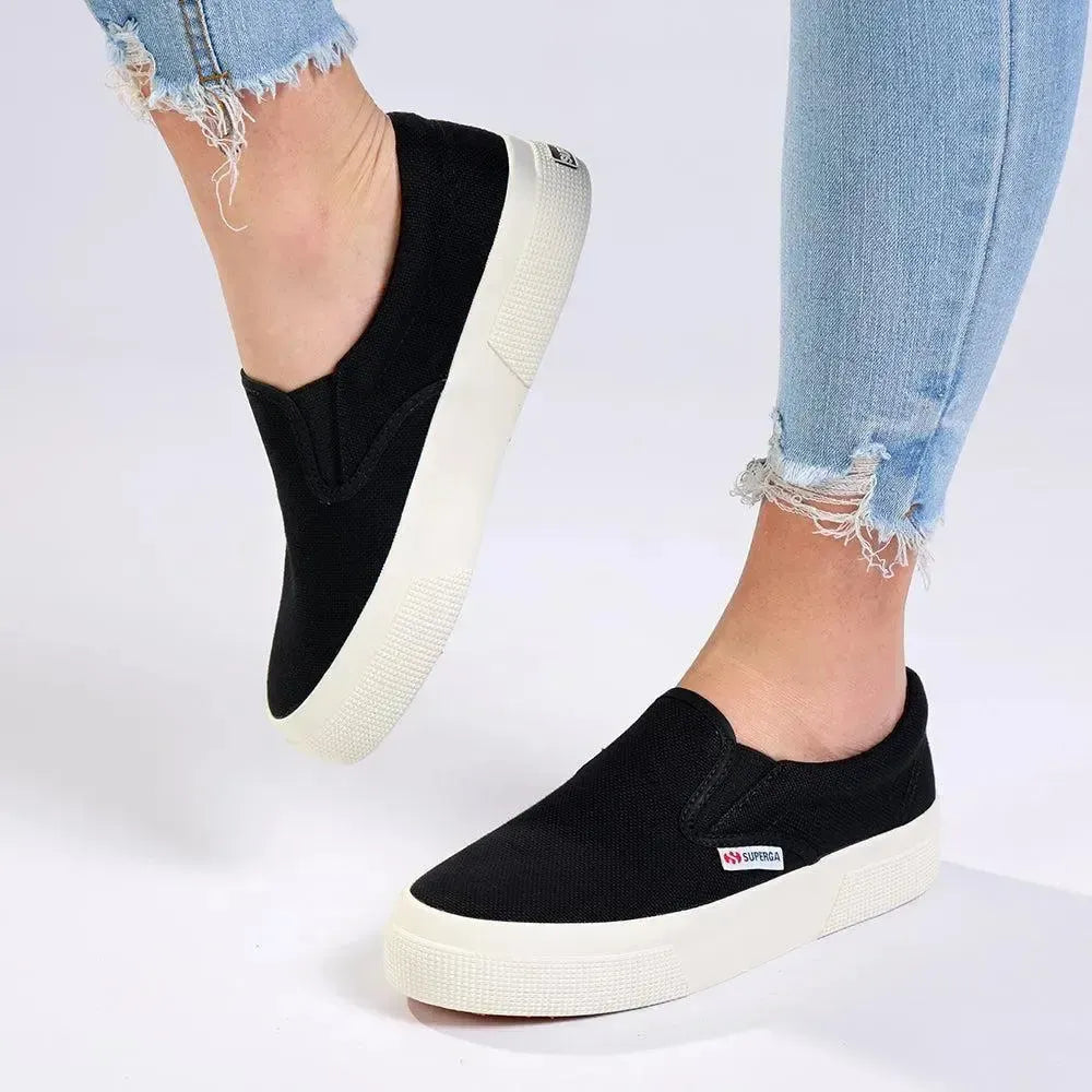 Superga 2740 Mid Platform Slip-On Sneaker - Black Avorio | Shoe