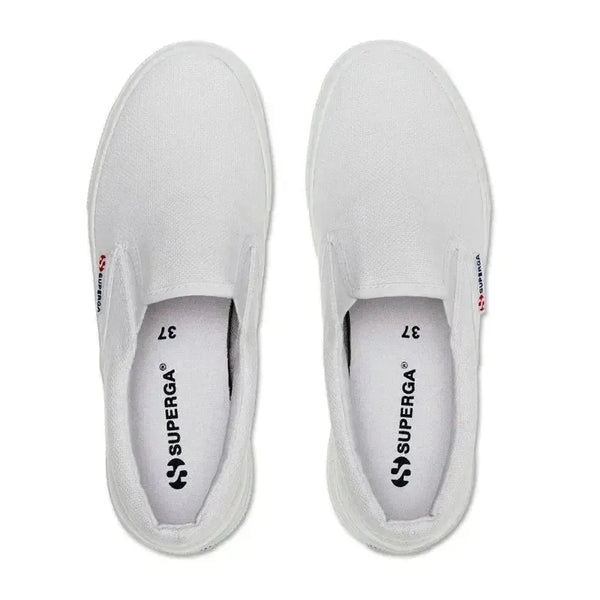 Superga Classic Platform Canvas Slip On - White