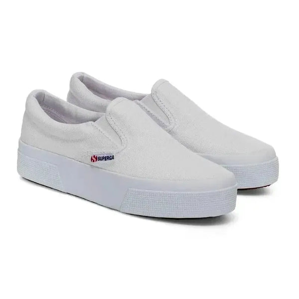 Superga Classic Platform Canvas Slip On - White