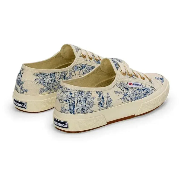 Superga Toile De Jouy 275 Sneaker - Beige Nat/Blue Navy