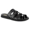 Tsonga Abuye Leather Push In Strappy Sandals - Black