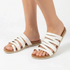 Tsonga Abuye Leather Push In Strappy Sandals - White