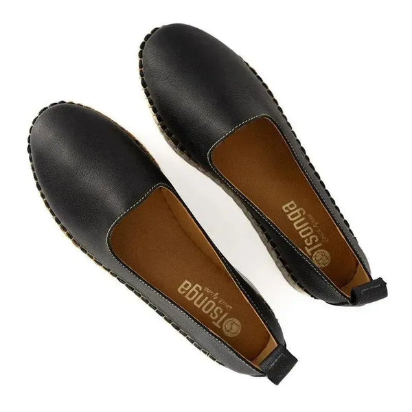 Tsonga Banjul Leather Espadrille Loafer - Black Nantan