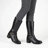 Tsonga Bobedi Leather Block Heel Long Boot - Black Relaxa