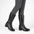 Tsonga Bobedi Leather Block Heel Long Boot - Black Relaxa
