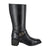 Tsonga Bobedi Leather Block Heel Long Boot - Black Relaxa