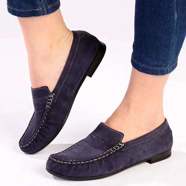 Tsonga Chobe Leather Moccasin - Navy