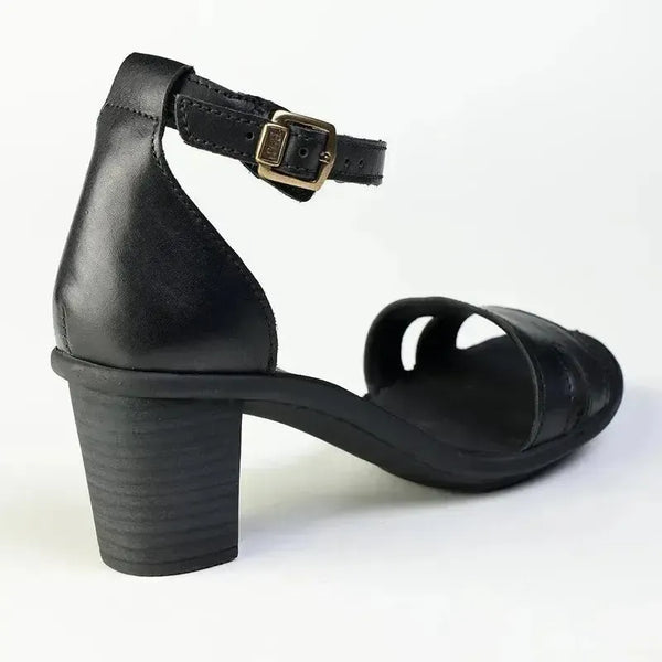 Tsonga Ghardaia Leather Block Heel Sandal - Black