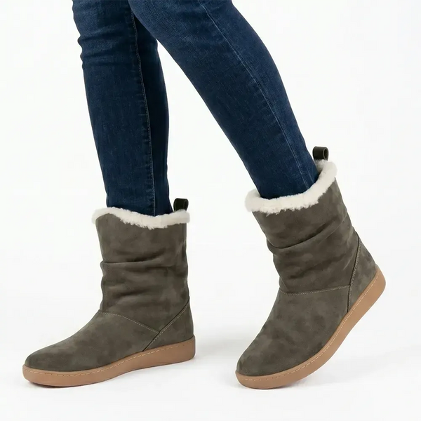 Tsonga Iholide Fur Collar Leather Boot - Funghi Velutto