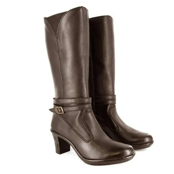 Tsonga Inkumbula Mid-Calf Leather Boot - Choc