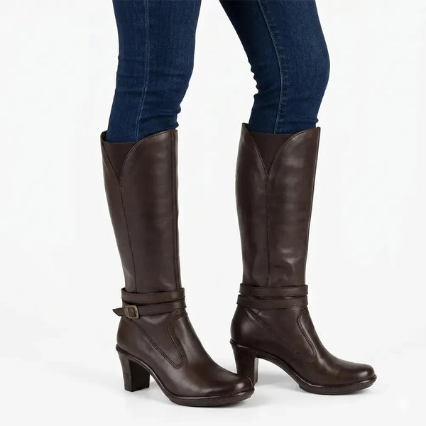 Tsonga Inkumbula Mid-Calf Leather Boot - Choc