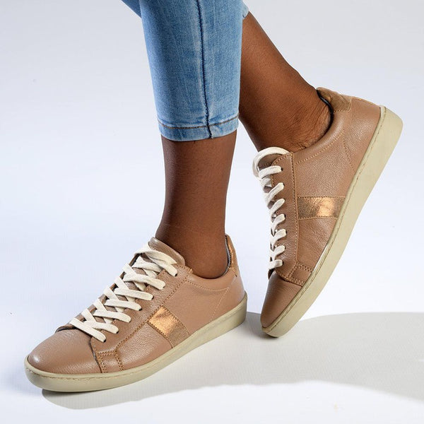 Tsonga Jelani Leather Fashion Sneaker - Timber / Beige-Tsonga-Buy shoes online