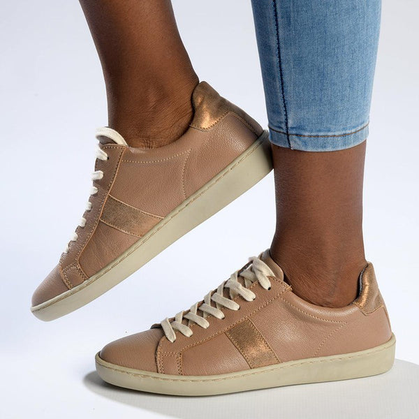 Tsonga Jelani Leather Fashion Sneaker - Timber / Beige-Tsonga-Buy shoes online