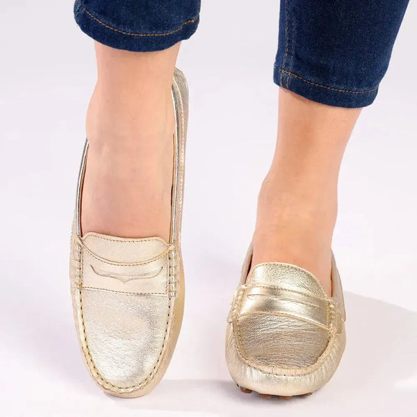 Tsonga Jozini Leather Moccasin - Platino