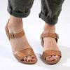 Tsonga Kangcono Leather Low Block Heel Sandal - Hazel Relaxa