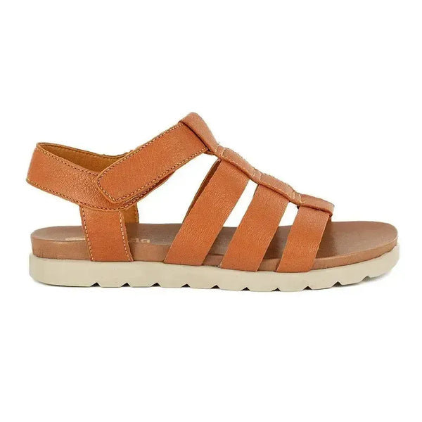 Tsonga Makuleni 3 Strap Leather Sandal With Velcro - Cakak Oak