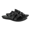 Tsonga Maroua 3 Strap Leather Push In Sandal - Black