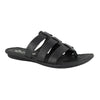 Tsonga Maroua 3 Strap Leather Push In Sandal - Black