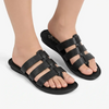 Tsonga Maroua 3 Strap Leather Push In Sandal - Black