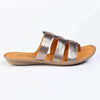 Tsonga Maroua 3 Strap Leather Push In Sandal - Sabia Metallic
