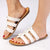 Tsonga Maroua 3 Strap Leather Push In Sandal - White