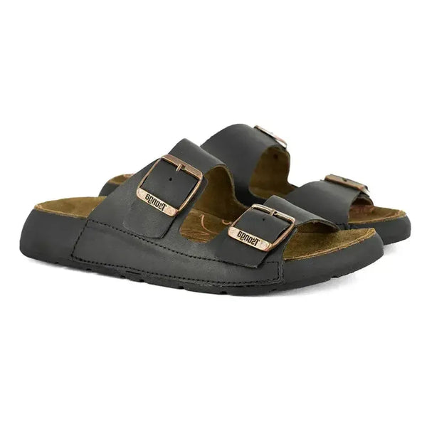 Tsonga Masego Leather Footbed Sandal - Black