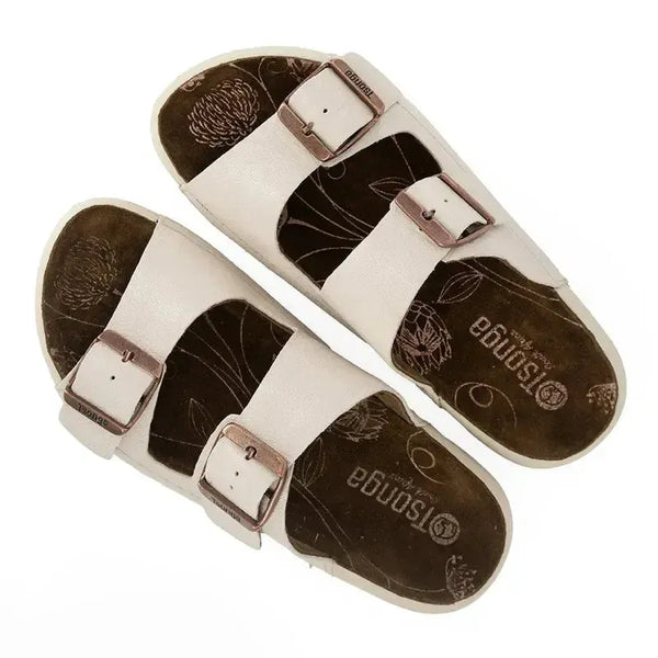 Tsonga Masego Leather Footbed Sandal - Cream