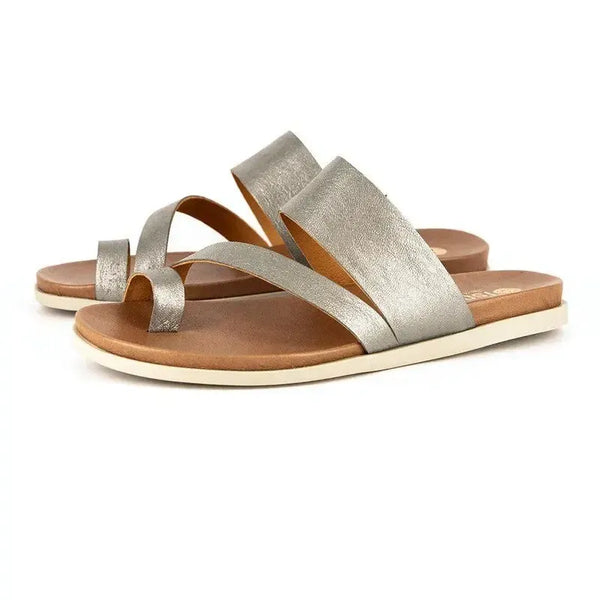 Tsonga Ningizimu Leather Toe Loop Sandals - Tallio Grid