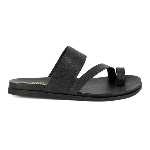 Tsonga Ningizimu Toe Loop Leather Sandals - Black