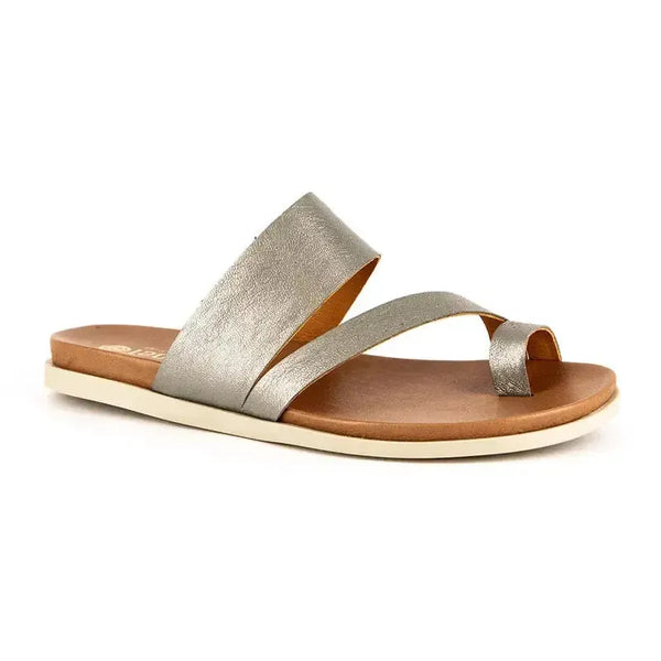 Tsonga Ningizimu Toe Loop Leather Sandals - Silver