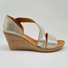 Tsonga Nompempe Leather Wedge Sandal - Bark/Soft Gold
