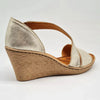 Tsonga Nompempe Leather Wedge Sandal - Bark/Soft Gold