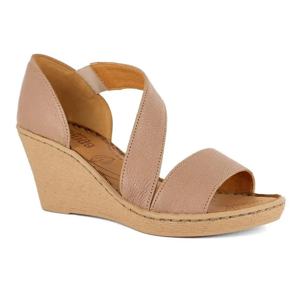 Tsonga Nompempe Leather Wedge Sandal - Timber