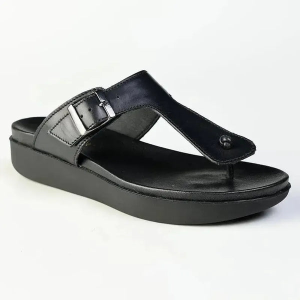 Tsonga Olufemi T-Bar Footbed Sandal with Buckle - Black