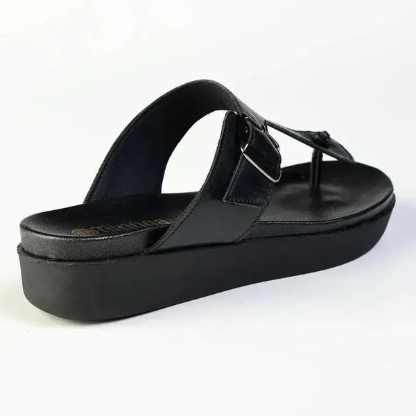 Tsonga Olufemi T-Bar Footbed Sandal with Buckle - Black