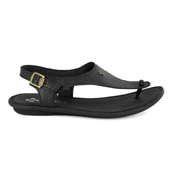 Tsonga Ovaroli T Bar Leather Slingback Sandal - Black